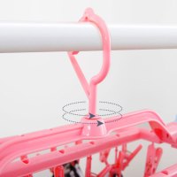 家用圆盘多夹子折叠晾衣架内衣袜子宝宝晾晒架婴儿塑料衣挂儿童生活日用家庭清洁洗晒用品衣架
