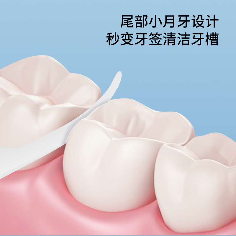 舒客牙线棒牙签竹炭深洁细扁线便携式50根 专效洁齿50支*1盒粉白紫随机高清大图