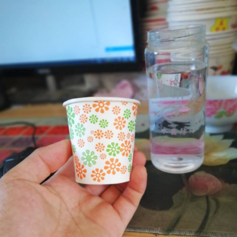 180ml 6OZ喝水杯 中号 待客 一次性饮水杯子纸杯1000只装加厚 180ml出口加厚随机图案发500只