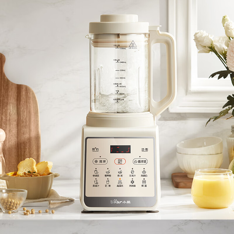 小熊(Bear) PBJ-N10Q1 触控 10叶刀 破壁机家用多功能 三重洁净系统 降噪预约加热全自动豆浆机高清大图