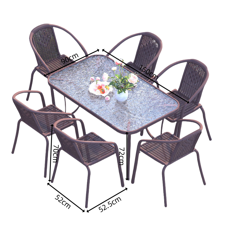 豫龙都户外 桌椅 六椅套高清大图