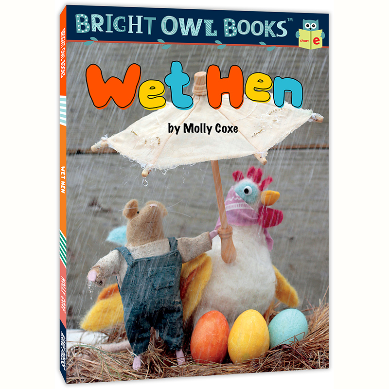 [正版]猫头鹰自然拼读:湿漉漉的鸡妈妈(短元音e)Bright Owl Books: Wet Hen美国原版基础元音提