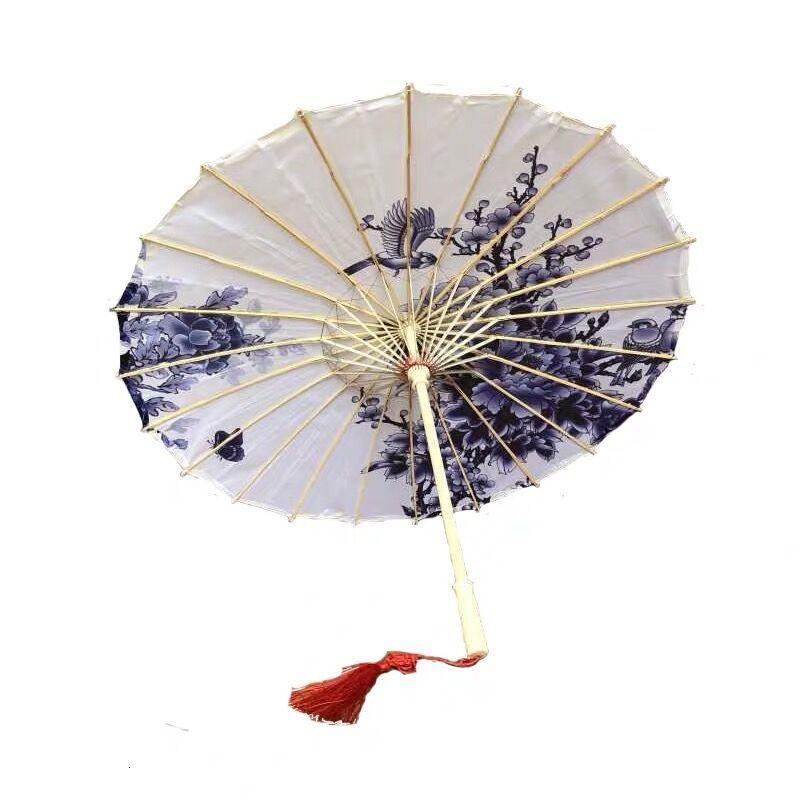 青花瓷油纸伞汉服女古风跳舞蹈旗袍伞走秀演出古装饰道具伞