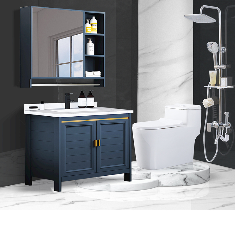 欧帝奴(oudinu)太空铝浴室柜组合落地浴室镜柜现代简约卫浴柜镜柜马桶