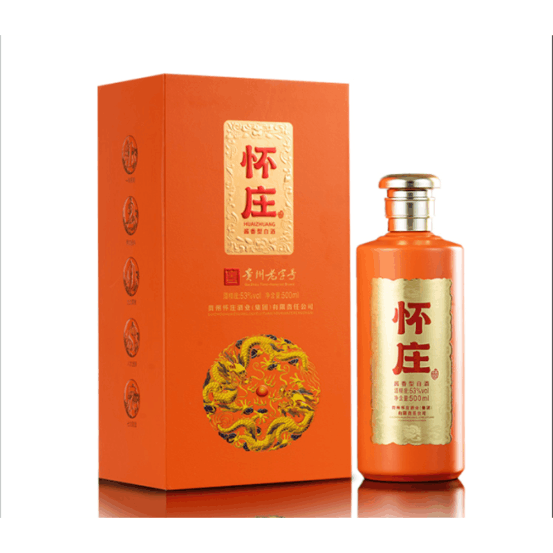 贵州茅台镇怀庄酒(双龙戏珠53度酱香型白酒)500mL*6瓶整箱装【价格图片