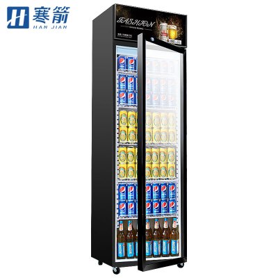 寒箭 展示柜冷藏柜立式 商用冷柜饮料柜自营商用冰箱三门双门单门立式保鲜柜便利店超市冰柜啤酒柜冷饮柜 单门直冷400L