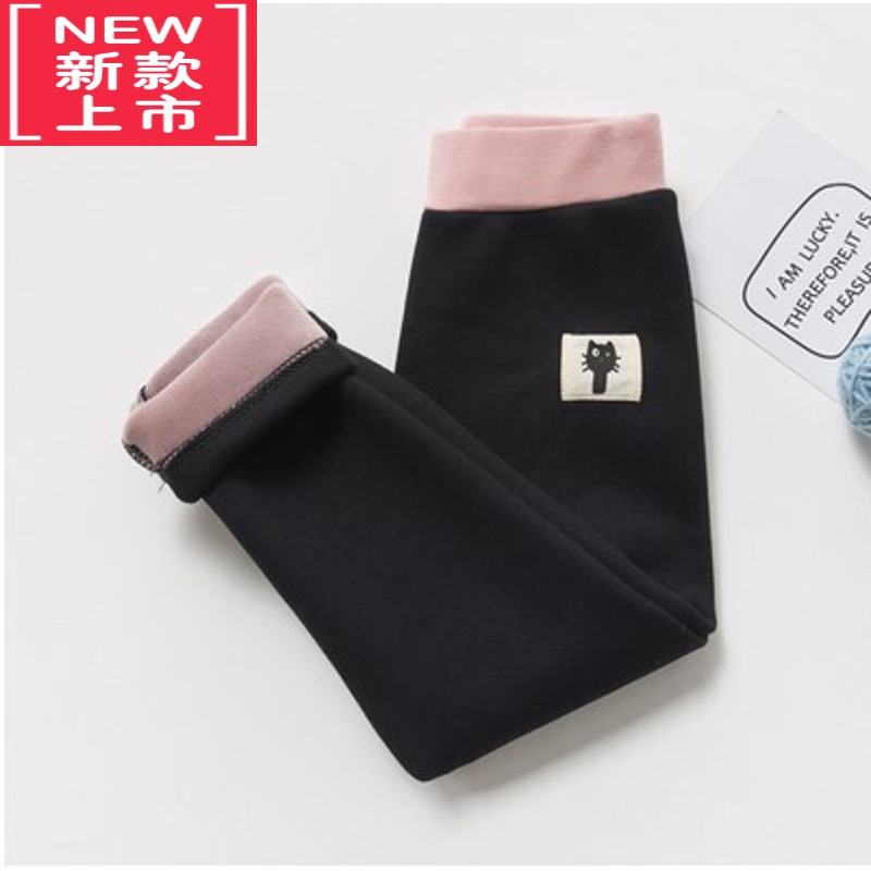 可莉允女童裤子春秋冬季加绒儿童打底裤加厚休闲小童棉裤宝宝保暖裤外穿