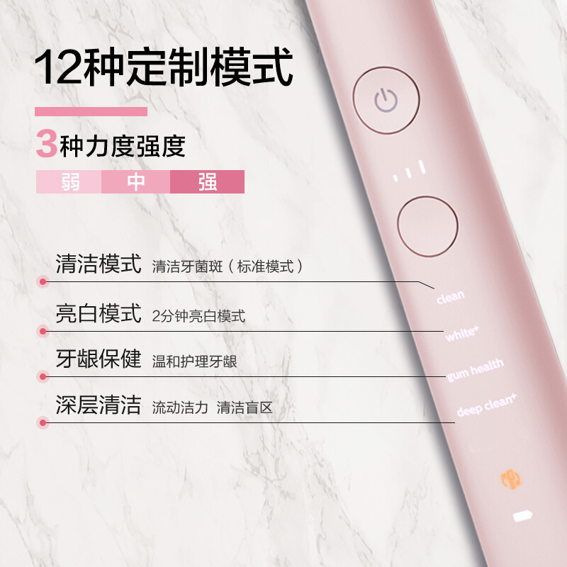 飞利浦(PHILIPS) 电动牙刷HX9901/33 钻石亮白智能系列 成人声波震动牙刷(HX9924同款手柄)