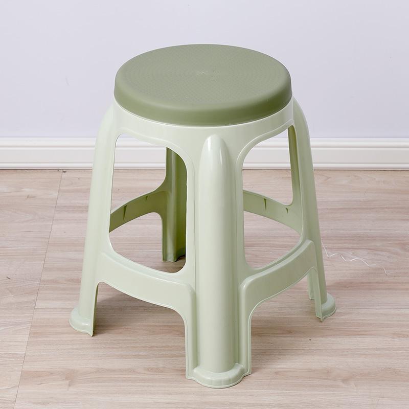 汐岩加厚塑料凳子家用板凳方凳高凳简约客厅餐桌塑胶椅经济型胶凳椅子 双色款浅绿色:4张