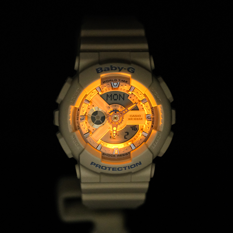 卡西欧手表女g-shock独角兽限量海洋之心女士运动防水蓝白学生手表