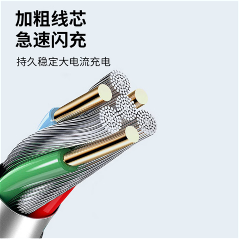 沃品(WOPOW)LC927 快充数据线一拖三type-c编织加长1.2米三合一充电线多功能耐磨耐折适用于苹果安卓高清大图