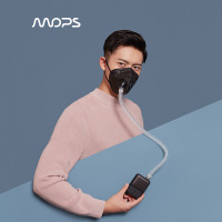 MOPS 忻风2代随身空气净化器 智能防雾霾防尘电动口罩 PM2.5运动口罩男女 深空黑