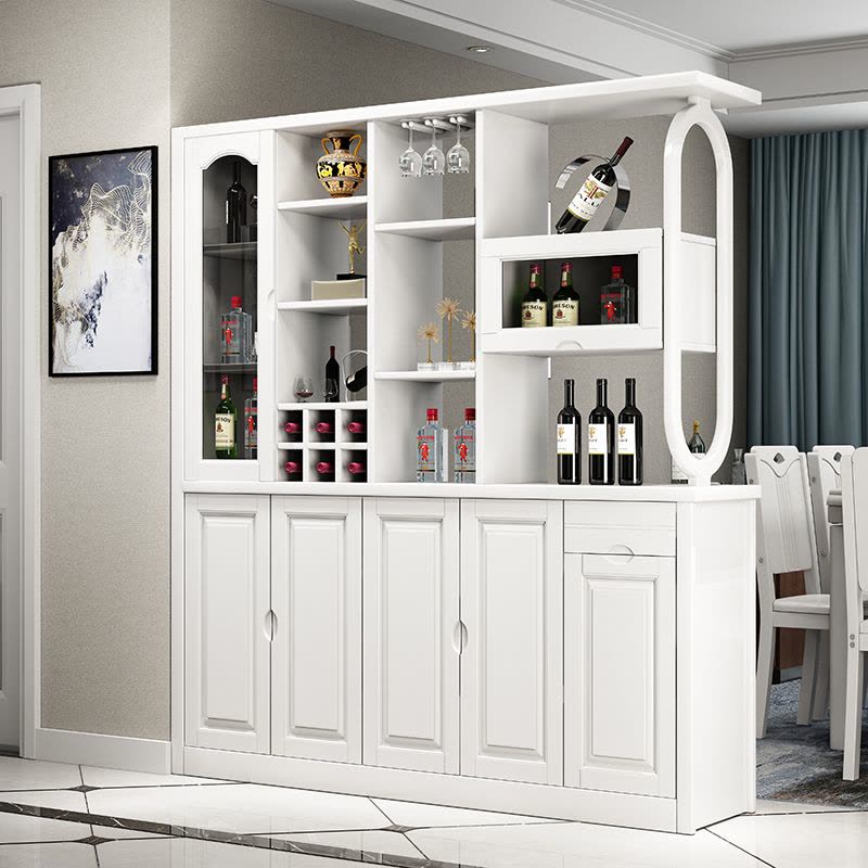 青木川实木酒柜鞋柜一体靠墙客厅家用入户进门口玄关隔断屏风柜双面高柜图片