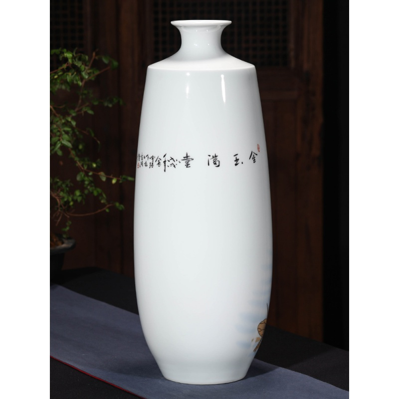 景德镇陶瓷器花瓶摆件客厅插花大号描金现代简约陶瓷器