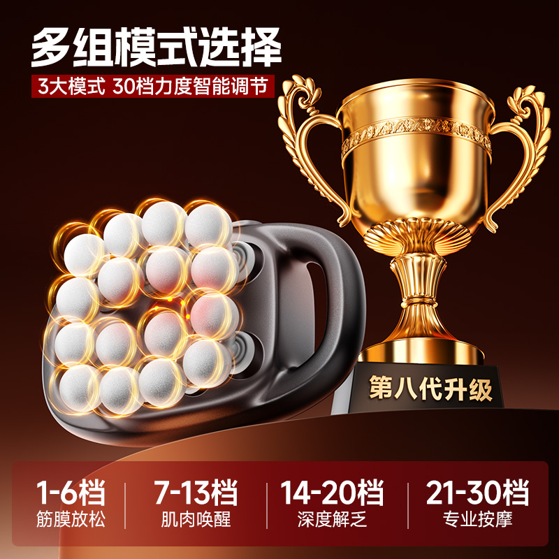 [精美送礼]专业十六头筋膜枪家用肌肉按摩器深层放松多头按摩枪大力度礼盒送父母高清大图