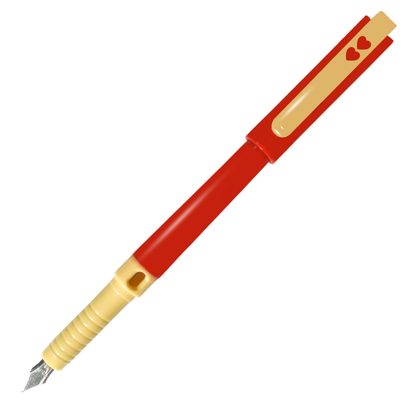 缤乐美(papermate)学生钢笔/墨水笔F3红色套装 学生正姿练字笔 中小学生办公学习用品