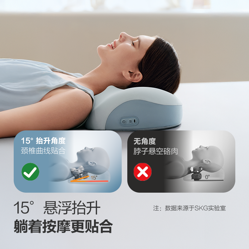 SKG 肩颈机械按摩枕8502 薄荷蓝高清大图