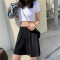胖mm胯大腿粗女裤子大码女装夏装2021新款胖妹妹宽松休闲阔腿短裤 黑色 S[70--85斤]