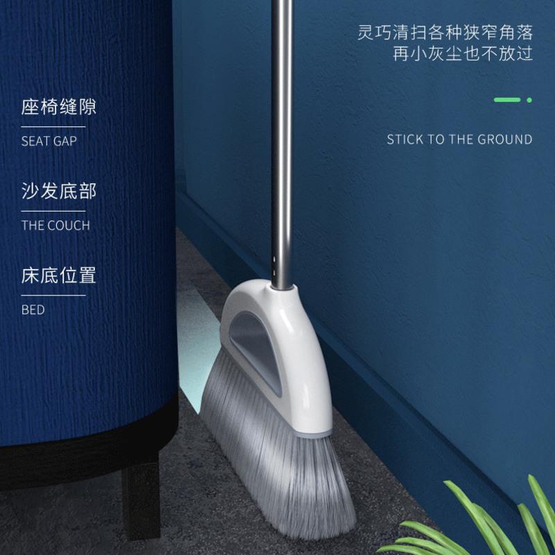 扫把簸箕套装扫帚组合单个笤帚扫地神器家用刮水器软毛塑料耐用 奢简款两件套[不锈钢杆] 无赠品