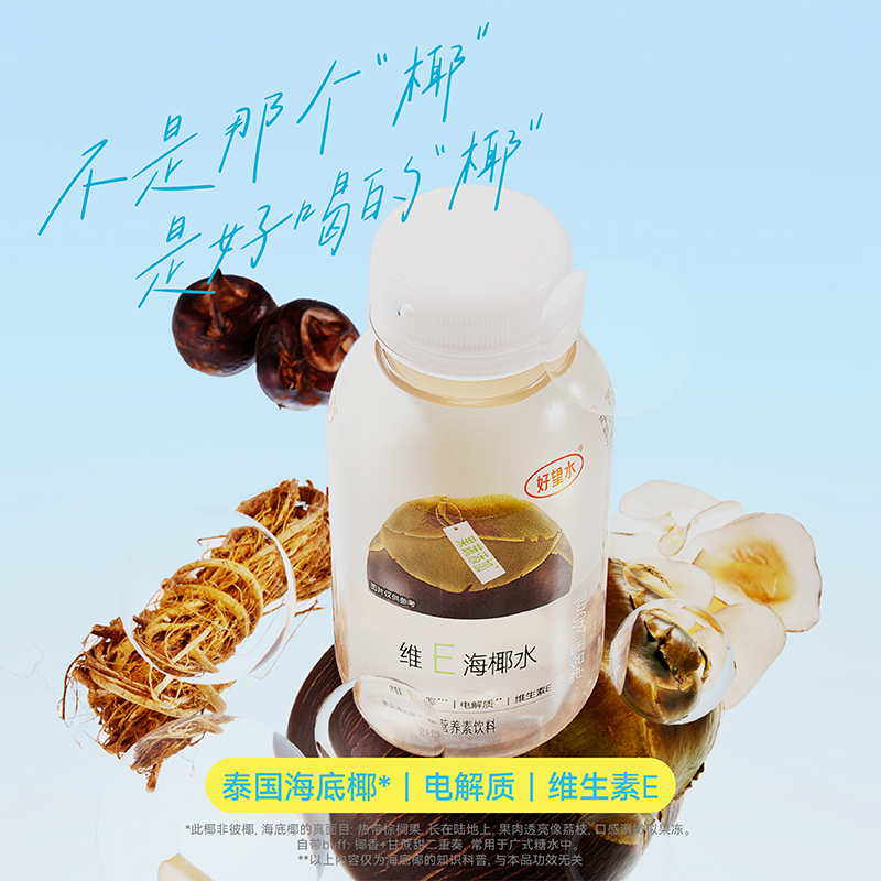 新品】好望水维E海椰水天然果蔬营养水240ml*10瓶果蔬汁饮料