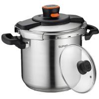 苏泊尔/SUPOR高档巧易开压力快锅D22E不锈钢高压锅正品 7.6L 多用蒸汤锅电磁炉燃气灶适用