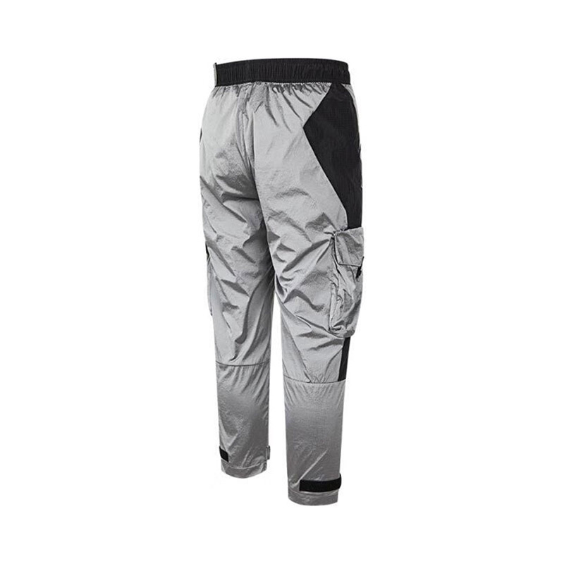 adidas 拼色多口袋梭织系带休闲裤 男款 灰色 IC9251