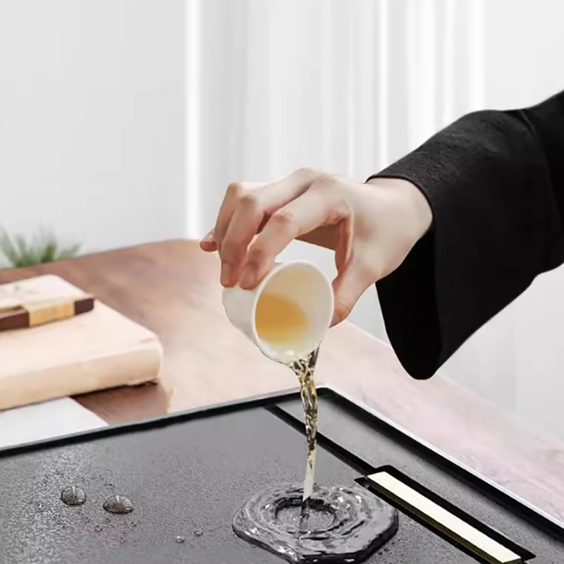 方然乌金石茶盘-光辉岁月 带排水口50*25*3cm高清大图