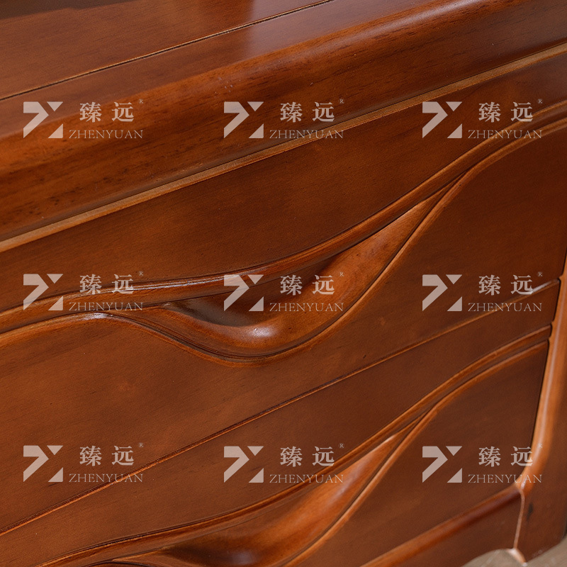 臻远 ZY4030701实木床头柜矮柜储物柜抽屉收纳柜胡桃色高清大图