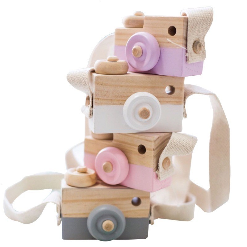 ins火的木质儿童玩具相机北欧模型摆件桌面拍摄道具照装饰挂件