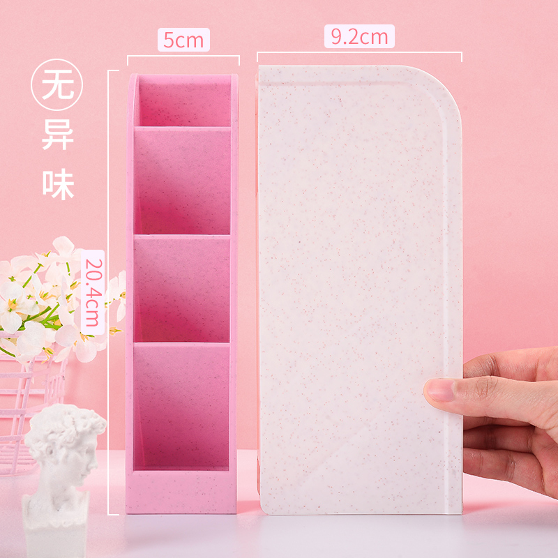 斜插式笔筒女ins创意时尚可爱文具桌面摆件摆设多功能化妆刷笔桶透明大容量北欧韩国简约笔架放装笔的收纳盒