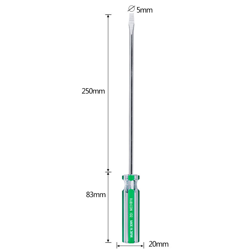 罗宾汉(RUBICON)No.107强磁力彩条螺丝批6.0X250mm螺丝刀一字起子改锥高清大图
