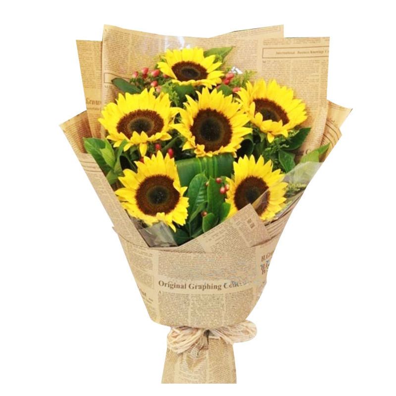 鲜花包装纸英文报纸复古牛皮纸包书纸礼品花艺花店花束包花纸材料