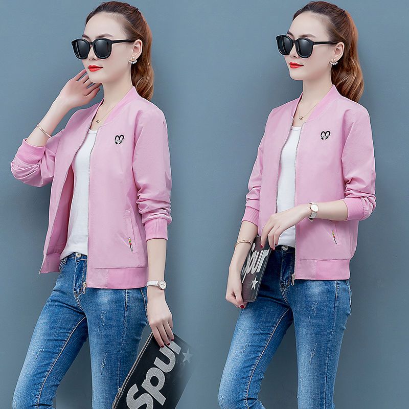 女短款外套女夹克拉链衫小外套女上衣棒球服双层加里视频