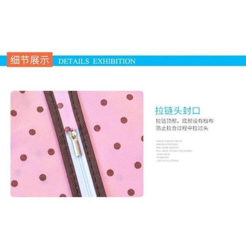 衣服防尘罩西服防尘罩五件套家用衣服挂衣袋收纳袋大衣防尘套 波点5个小号 五件套