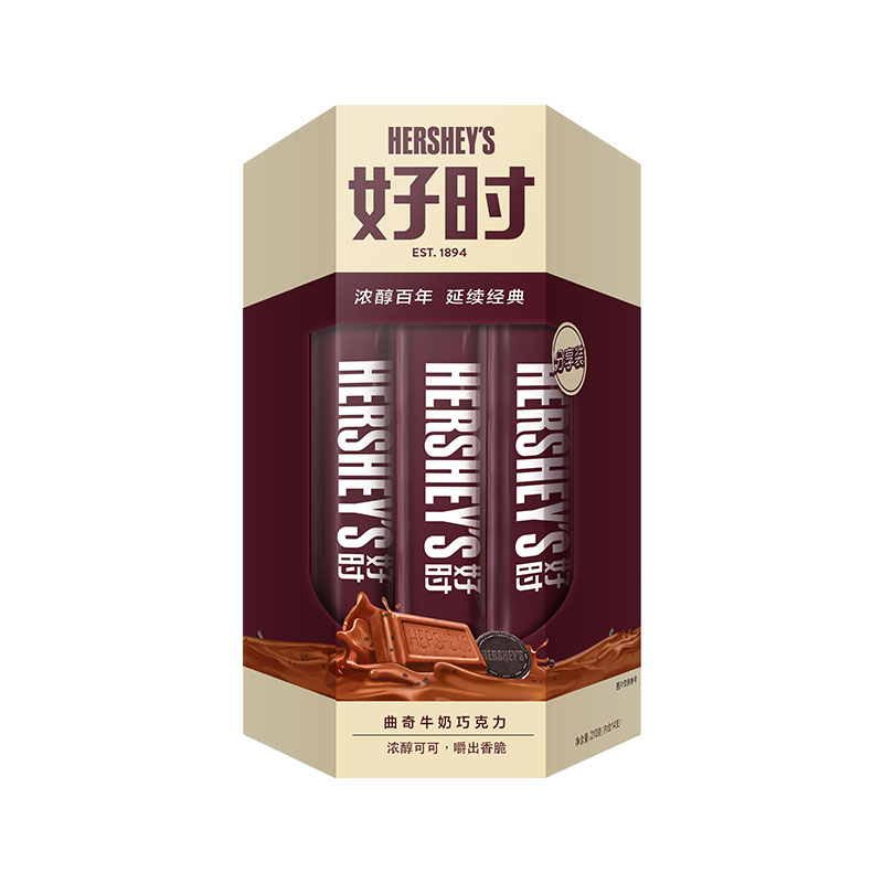 Hershey's好时巧克力家庭装排块曲奇牛奶黑巧白巧巴旦木罐装210g结婚喜糖零食品 曲奇牛奶巧克力210g*1罐 好时
