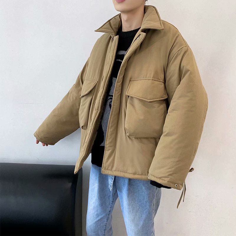 yuansu冬季男生工装棉衣男韩版潮流工装外套棉服男装外衣棉袄防寒服