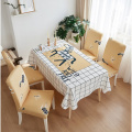 餐桌椅子套罩布艺棉麻防水餐桌布椅套椅垫套装家用北欧网红ins风_433 适合6人餐桌布140*180cm 自由奔跑