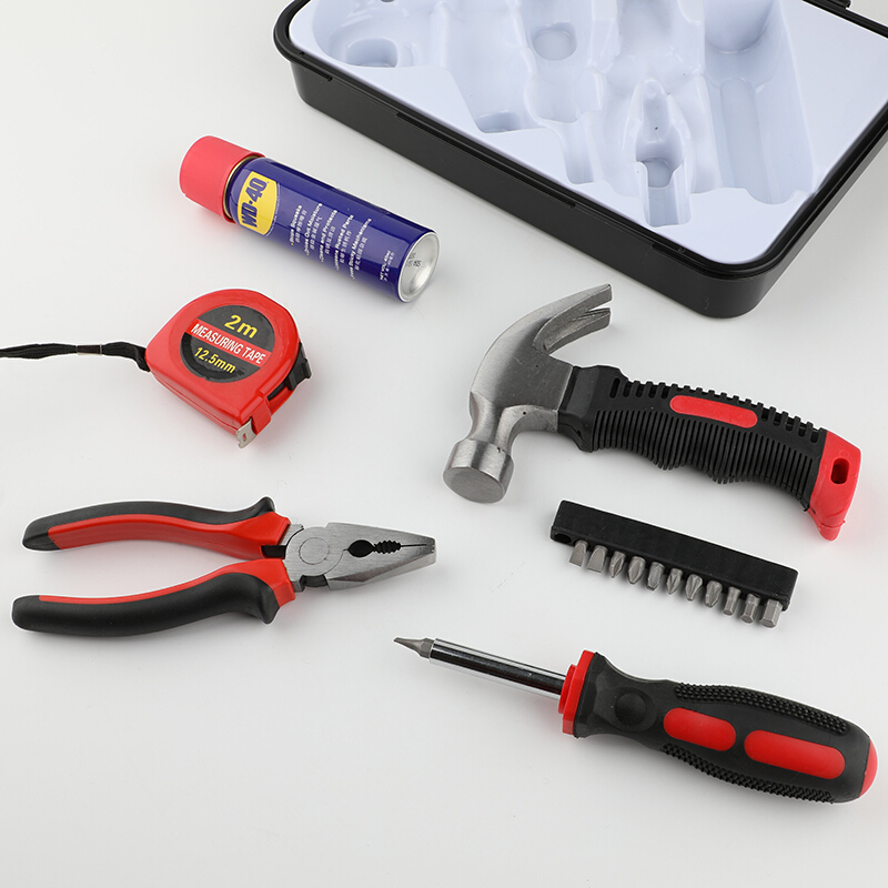 赛拓(SANTO)17件套件套家用工具箱 工具套装 组套工具 扳手锤子手工维修工具套装 0313