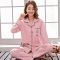 J6893 M (建议80-100斤) 春秋季长袖睡衣女夏棉质女士翻领开衫休闲月子服家居服套装可外穿