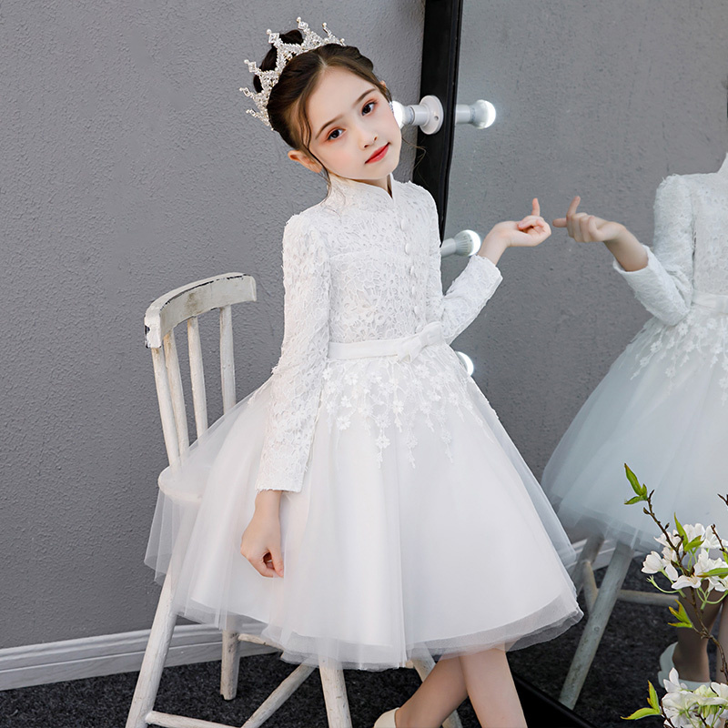 儿童加绒公主裙女童连衣裙秋冬小女孩蓬蓬纱裙子长款婚纱大童洋气礼服