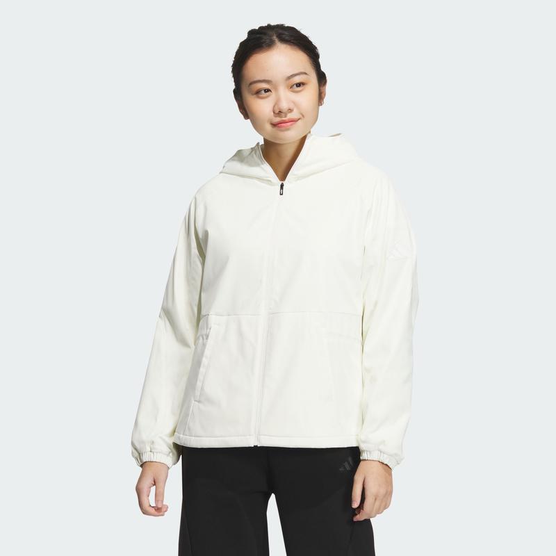 阿迪达斯(adidas)女运动夹克防风防水透气保暖可调节抽绳运动外套 A/XS WHITE