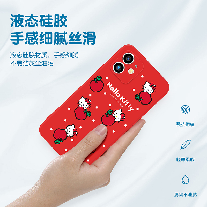 优加正版HelloKitty苹果12手机壳液态硅胶11全包防摔12pro软壳创意卡通可爱iPhone12prom