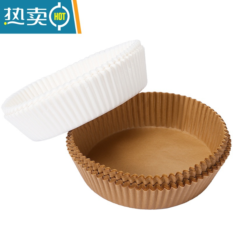 敬平空气炸锅专用纸垫烘焙烤家用硅油纸圆形纸盘食物大号 [炸锅3件套]中号52张+大号油刷(送200只手套)烘焙纸高清大图