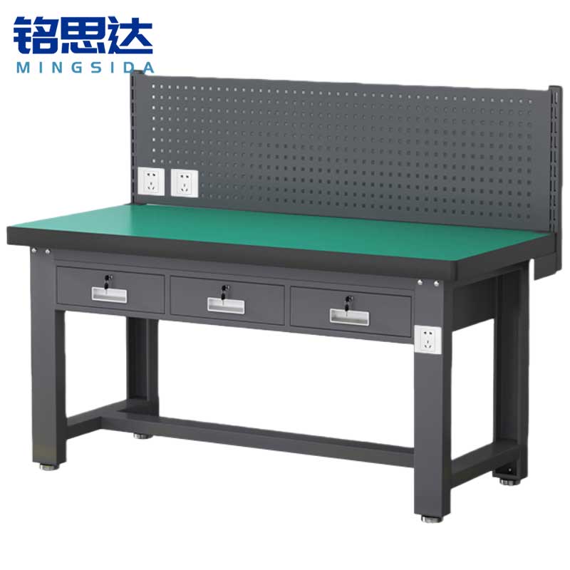 铭思达钳工操作台2.1米平三抽张高清大图