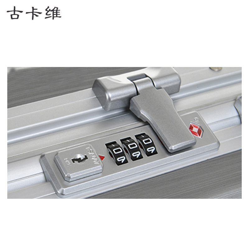 古卡维 子母旅行箱包套装 黑色24寸铝框款+旅行包6009TD高清大图