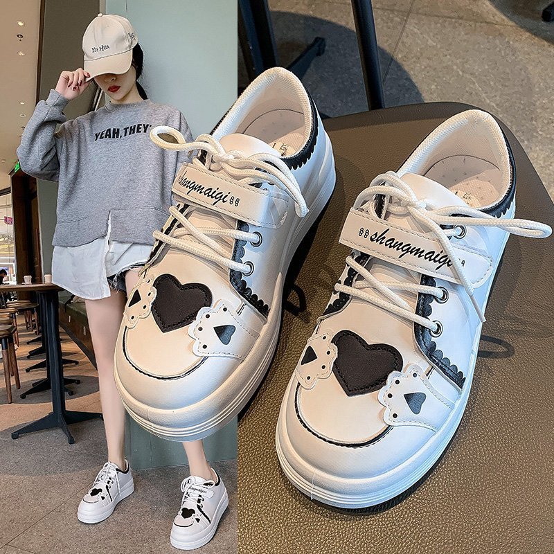 述雅春季可爱猫爪lolita运动鞋女日系丑萌jk大头鞋圆头厚底松糕平底