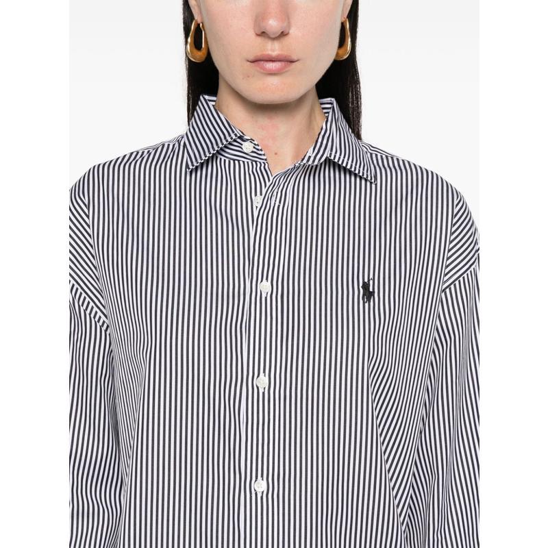Polo Ralph Lauren女士宽松条纹棉质衬衫休闲版型刺绣 pony LOGO长袖衬衣