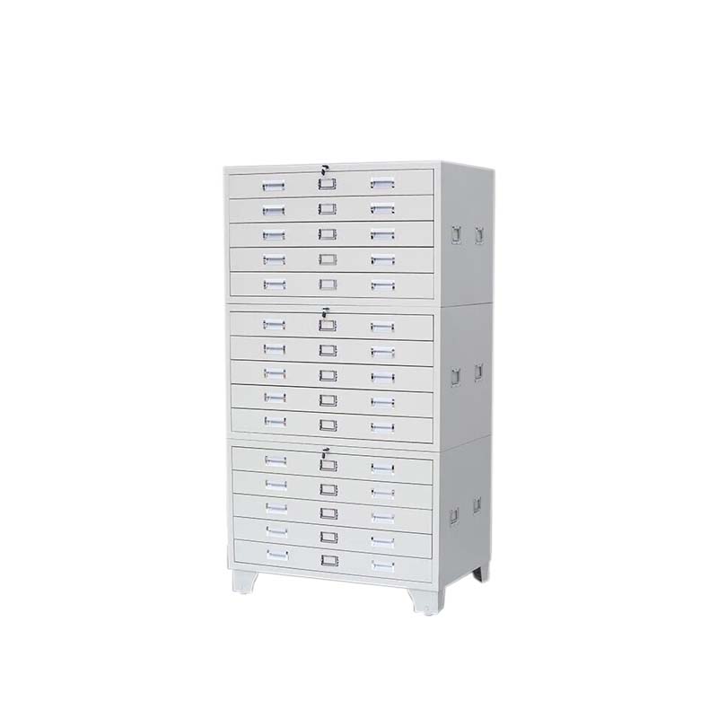 正斌底图柜工程资料图纸柜0号4号抽屉柜文件柜地图柜菲林柜图纸收纳柜1号三节1000*700*1750 灰白色高清大图