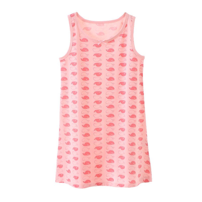 KIDS MAM&DAD夏季女童睡裙中大童家居服空调服女孩吊带背心睡衣居家外穿背心裙子