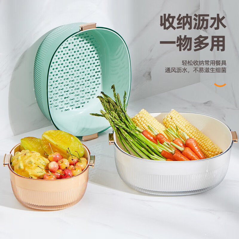 慧吉洗菜盆沥水篮子大号(10个)高清大图